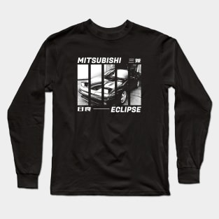 MITSUBISHI ECLIPSE D20 Black 'N White 3 (Black Version) Long Sleeve T-Shirt